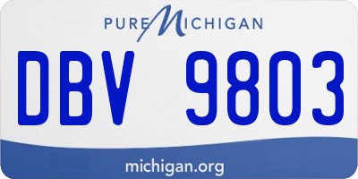 MI license plate DBV9803