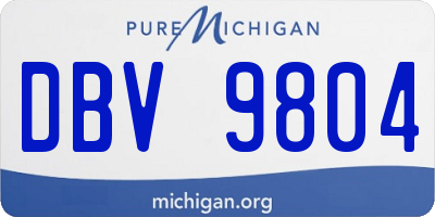 MI license plate DBV9804
