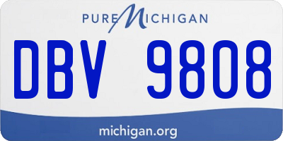 MI license plate DBV9808