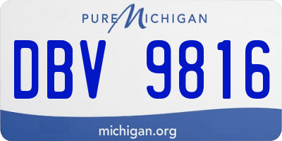 MI license plate DBV9816