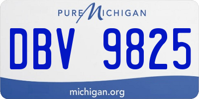 MI license plate DBV9825