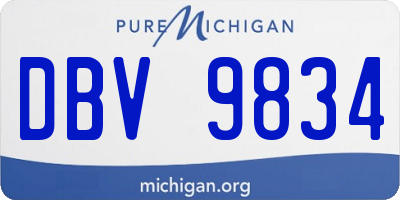 MI license plate DBV9834