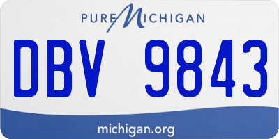 MI license plate DBV9843