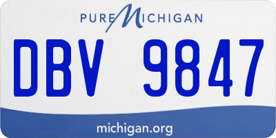 MI license plate DBV9847