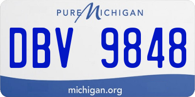 MI license plate DBV9848
