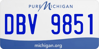 MI license plate DBV9851