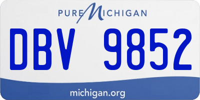 MI license plate DBV9852