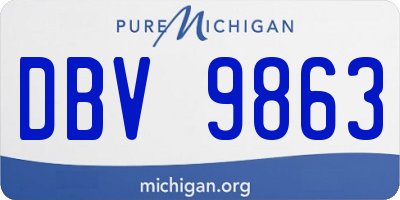 MI license plate DBV9863