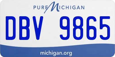 MI license plate DBV9865