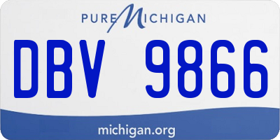 MI license plate DBV9866