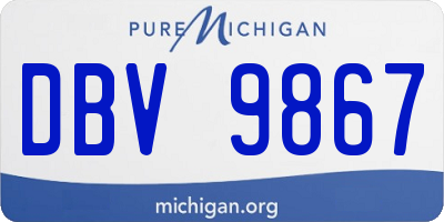 MI license plate DBV9867