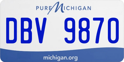 MI license plate DBV9870
