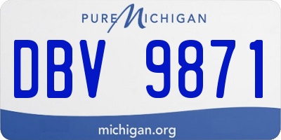 MI license plate DBV9871