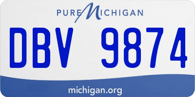 MI license plate DBV9874