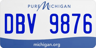 MI license plate DBV9876