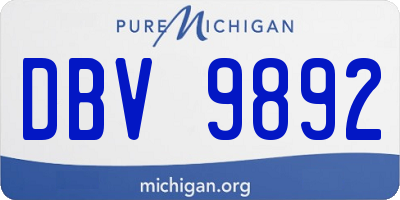 MI license plate DBV9892