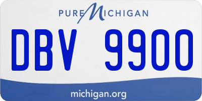 MI license plate DBV9900