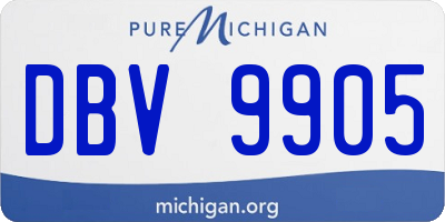 MI license plate DBV9905