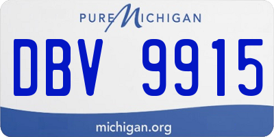 MI license plate DBV9915