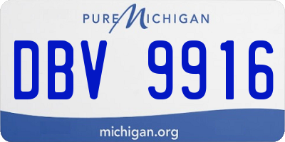 MI license plate DBV9916