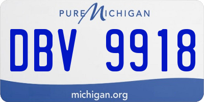 MI license plate DBV9918