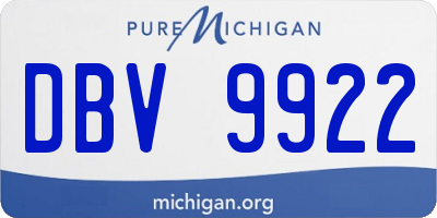 MI license plate DBV9922