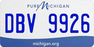 MI license plate DBV9926