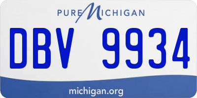 MI license plate DBV9934