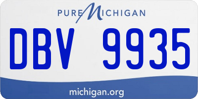 MI license plate DBV9935