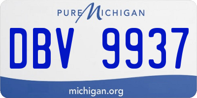 MI license plate DBV9937