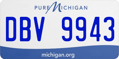 MI license plate DBV9943