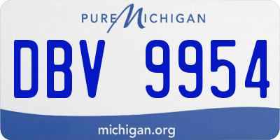 MI license plate DBV9954