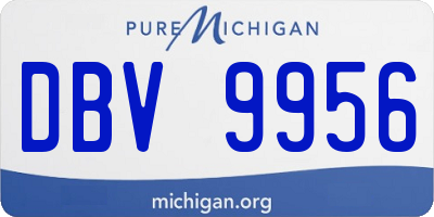 MI license plate DBV9956