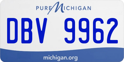 MI license plate DBV9962