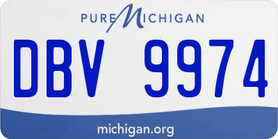 MI license plate DBV9974