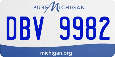 MI license plate DBV9982