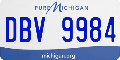 MI license plate DBV9984
