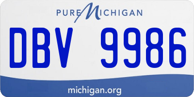 MI license plate DBV9986