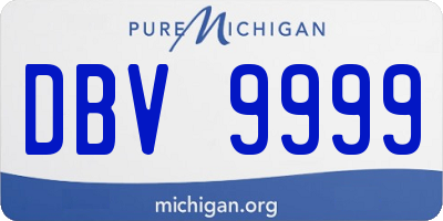 MI license plate DBV9999