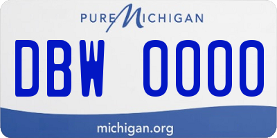 MI license plate DBW0000