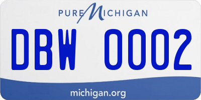 MI license plate DBW0002