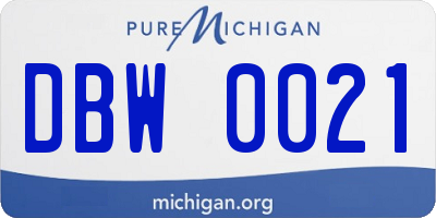 MI license plate DBW0021