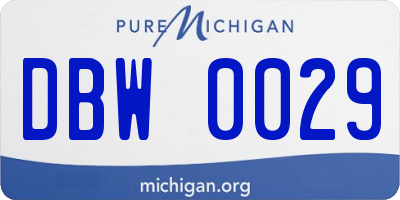 MI license plate DBW0029