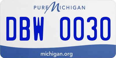 MI license plate DBW0030