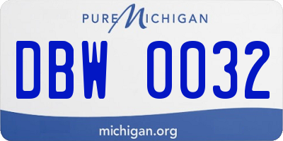MI license plate DBW0032