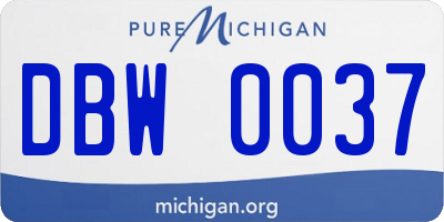 MI license plate DBW0037