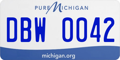 MI license plate DBW0042