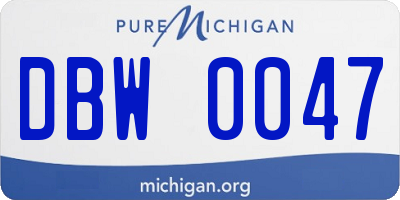 MI license plate DBW0047