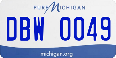 MI license plate DBW0049