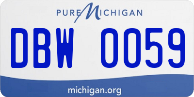 MI license plate DBW0059
